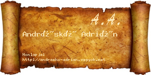 Andráskó Adrián névjegykártya